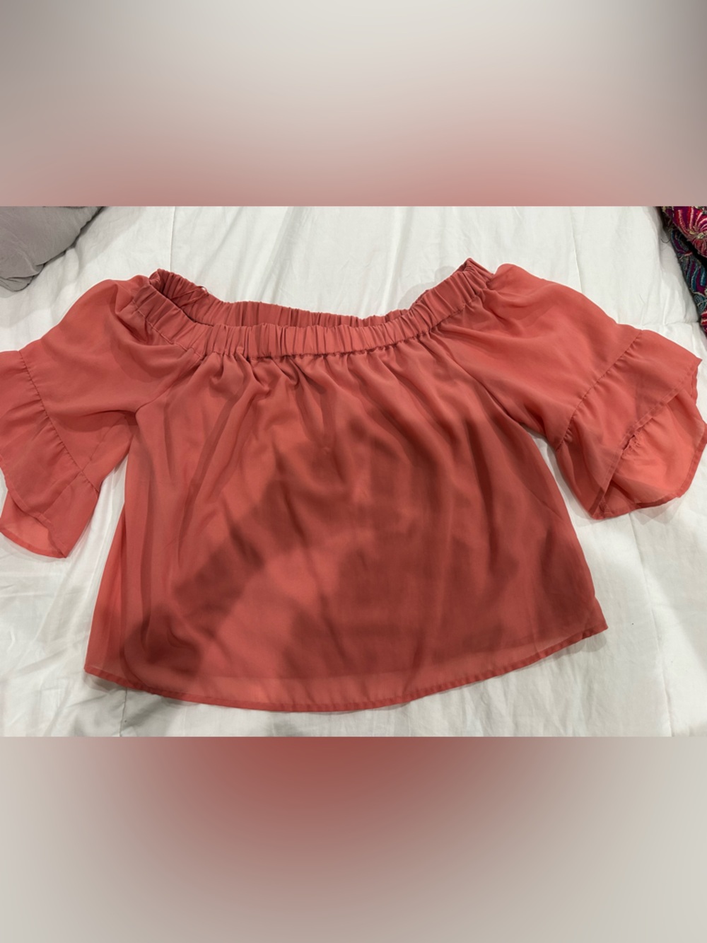 Strapless Coral Women’s off the shoulder top